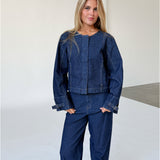 FLO denim jakke, mørkeblå