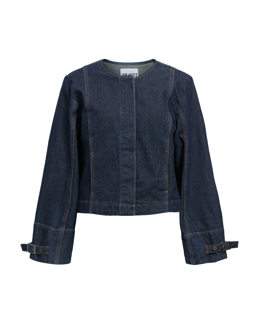 Produktbillede af navy FLO skjorte. Set bagfra. BySofieSønderby.