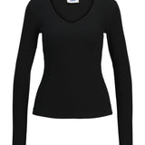 FREYA langærmet v-hals, sort