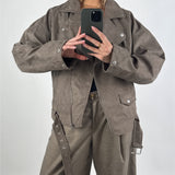 FRIDA biker jakke, brun