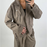 FRIDA biker jakke, brun