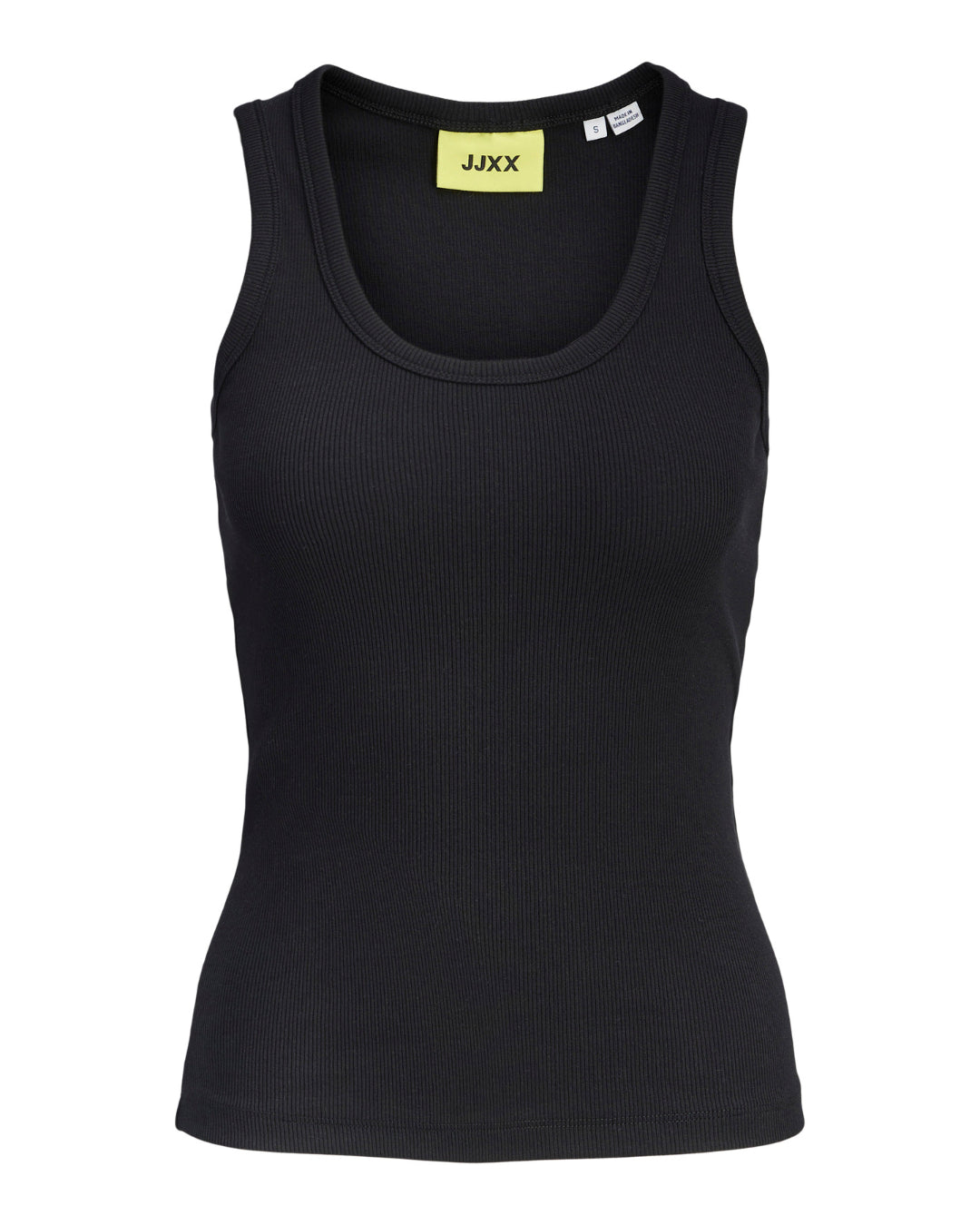 Produktbillede af sort FRIDA top. Set forfra. Fra BySofieSønderby