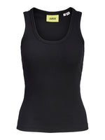 Produktbillede af sort FRIDA top. Set forfra. Fra BySofieSønderby