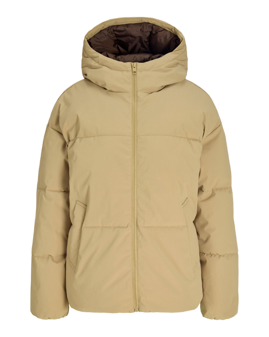 Produktbillede af GALAXY jakke i beige. Set forfra. Fra BySofieSønderby