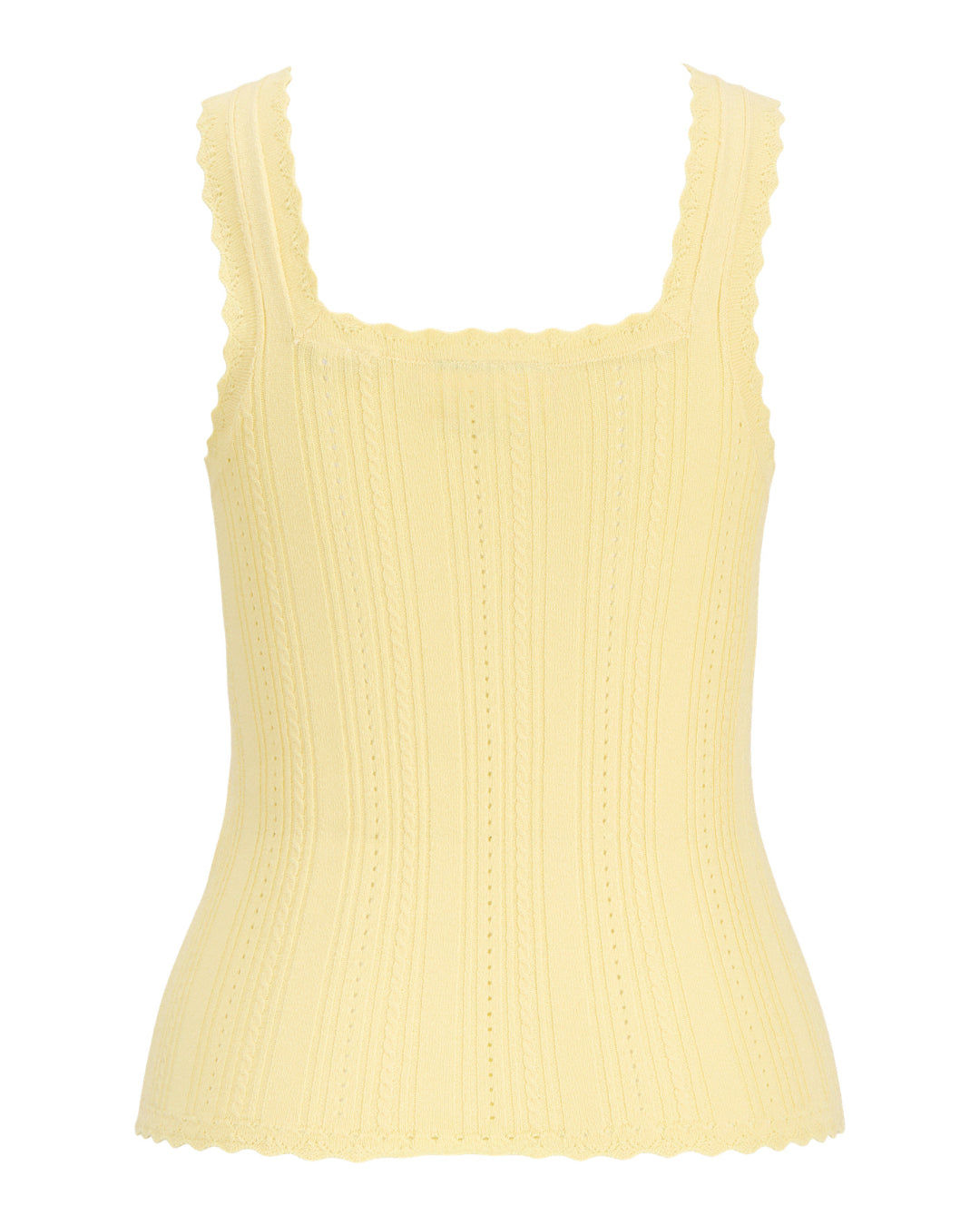 Produktbillede af gul GIANNA top. Set bagfra. Fra BySofieSønderby