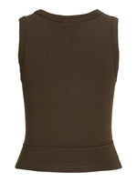 Produktbillede af brun GIGI top. Set bagfra. Fra BySofieSønderby