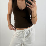 GIGI v-hals top, brun