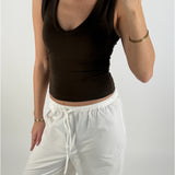 GIGI v-hals top, brun