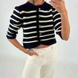 GINNY strik cardigan, navy