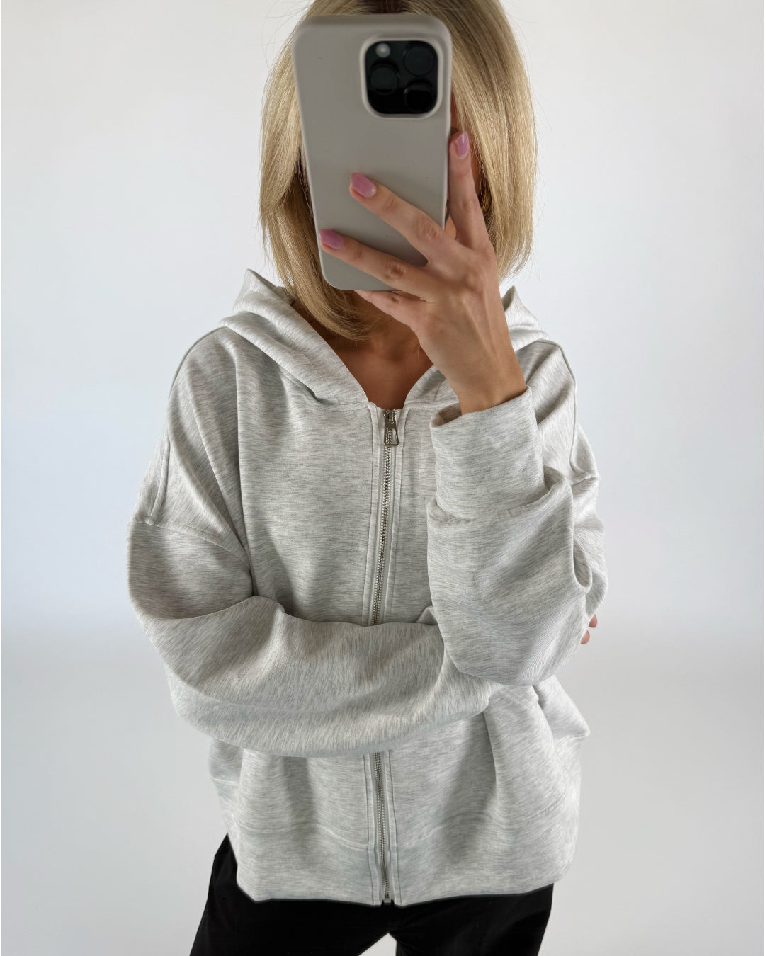 HEIDI zip hoodie grå