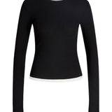 Produktbillede af HENNA med lange ærmer i sort. Set forfra. Fra BySofieSønderby