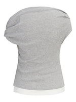 Produktbillede af grå Henna off-shoulder top. Set bagfra. Fra BySofieSønderby