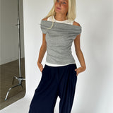 HENNA off shoulder top, grå