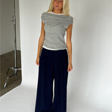 HENNA off shoulder top, grå