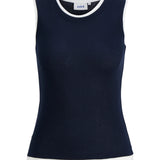 Produktbillede af navy Henna top. Set forfra. Fra BySofieSønderby