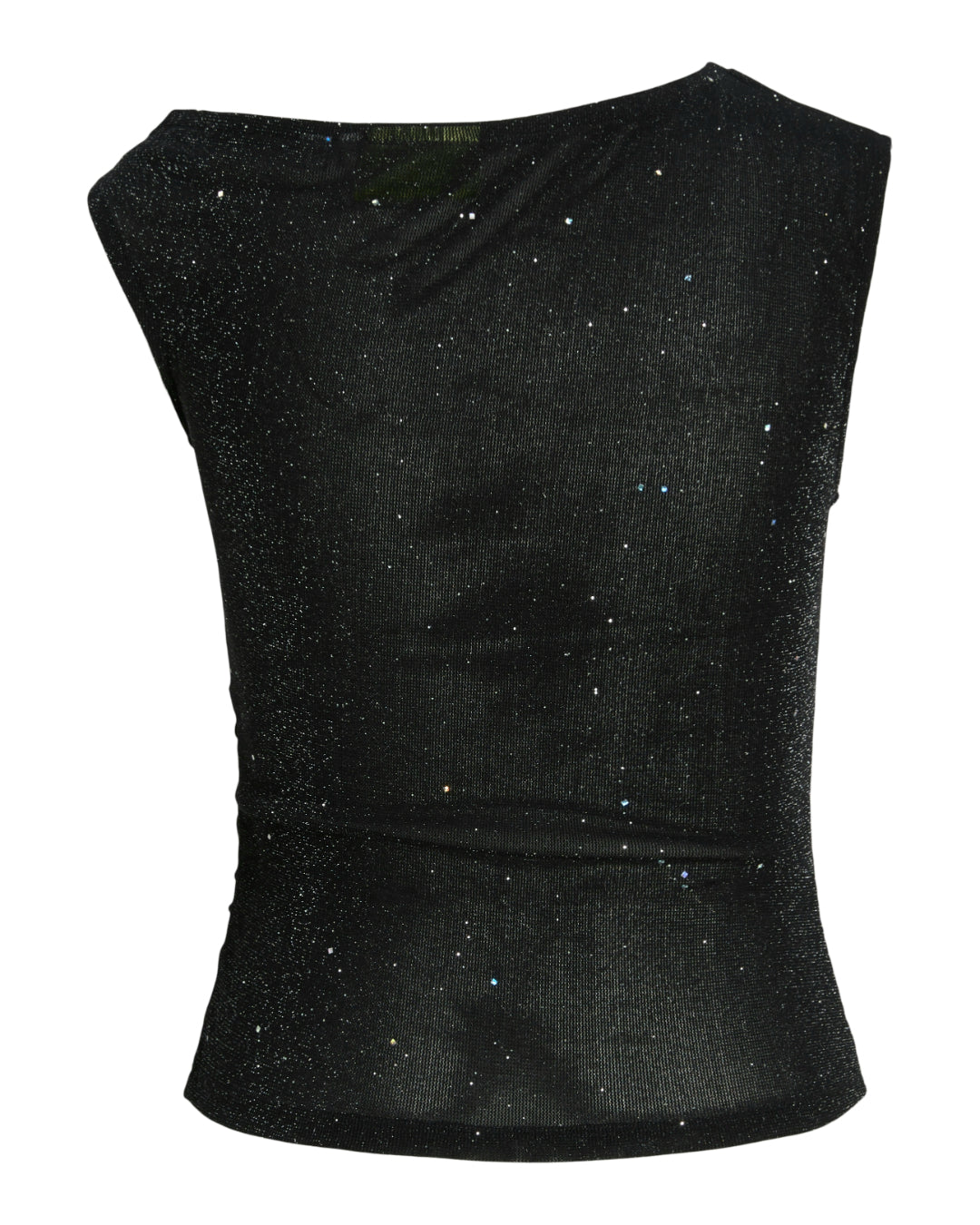 Produktbillede af sort HOLLY top med sten. Set forfra. Fra BySofieSønderby