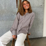 JAMIE skjorte, ternet brun/hvid