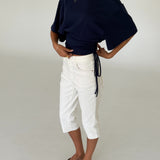 RITA kortærmet bluse, navy