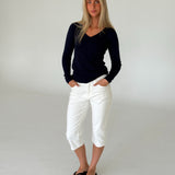LILLIE langærmet v-hals, navy