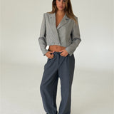ISABEL kort blazer, ternet sort
