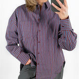 JAMIE skjorte, bordeaux/blå