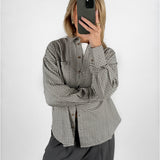 JAMIE skjorte, ternet hvid/brun