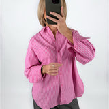 JAMIE skjorte, pink/hvid