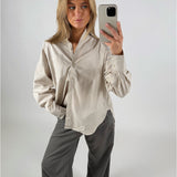 JAMIE skjorte beige_hvid