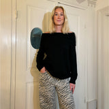JESSICA off shoulder strik, sort