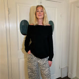 JESSICA off shoulder strik, sort