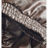 Detaljebillede af brun JODY jakke. BySofieSønderby.