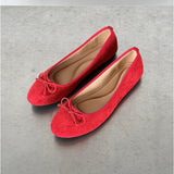 Produktbillede af rød JOELLE balleriner. Fra BySofieSønderby