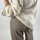 KEIRA langærmet strik, beige