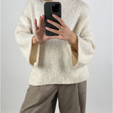 KEIRA langærmet strik, beige