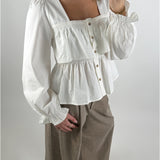 KHLOE flæse bluse, hvid