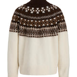 Produktbillede af hvid KRISTIN striktrøje. Set bagfra. Fra BySofieSønderby.