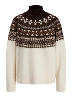 Produktbillede af hvid KRISTIN striktrøje. Set forfra. Fra BySofieSønderby.