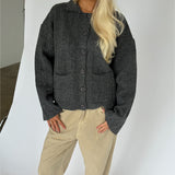 LACEY strik cardigan, grå