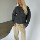 LACEY strik cardigan, grå