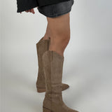LANA suede støvler, beige