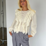 LEAH flæse bluse, creme