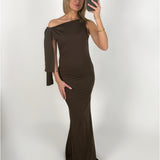 LILJA maxi kjole, brun