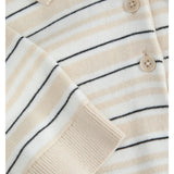 Produktfoto som viser stoffets detaljer af LILLIANA polo t-shirt, creme - fra BySofieSønderby