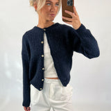 LINNEA strik cardigan, navy