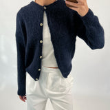 LINNEA strik cardigan, navy