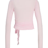 Produktfoto af Luna cardigan i lyserød. På hvid baggrund. Fra by Sofie Sønderby