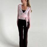 LUNA wrap bluse, lyserød