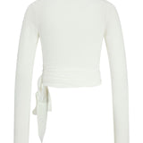 LUNA wrap bluse, hvid