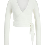 LUNA wrap bluse, hvid