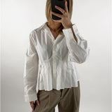 MADICKEN waisted skjorte, hvid